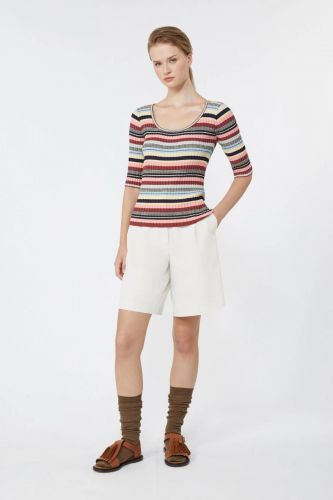 Blouse lignée multicolor côtelée MAXMARA | Marine