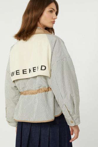 MaxMara-Weekend manteau Beige femmes (manteau reversible - SMALTO nude/lignes) - Marine | Much more than shoes