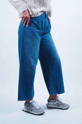 Pantalon jeans large plissé MAXMARA | Marine