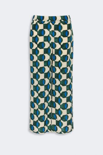 Pantalon graphique en soie à jambes droites MAXMARA | Marine
