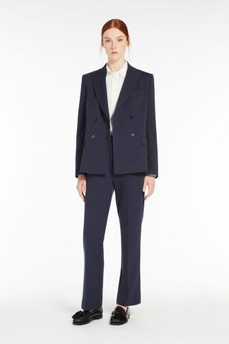 Pantalon en jersey de coton bleu MAXMARA | Marine