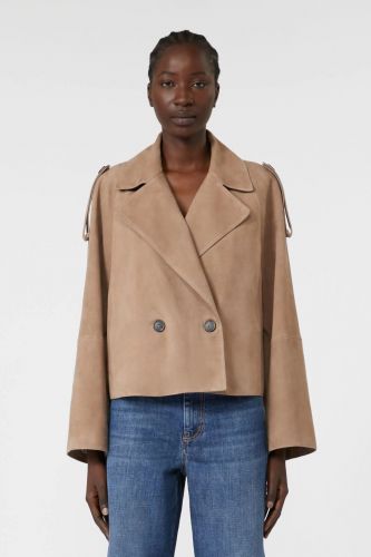 Trench-coat en suédée souple MAXMARA | Marine
