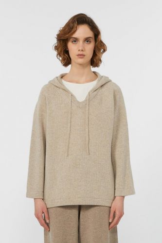 MaxMara-Weekend pull Beige femmes (Pull capuche double col pure laine - GHIANDA sable chiné) - Marine | Much more than shoes