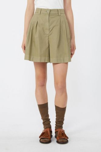 MaxMara-Weekend short Kaki femmes (Short safari kaki clair 100% coton - ARMONIA short kaki) - Marine | Much more than shoes