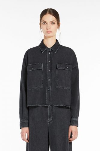 Chemise en denim de coton gris MAXMARA | Marine