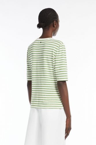 T-shirt en lin à lignes MAXMARA | Marine