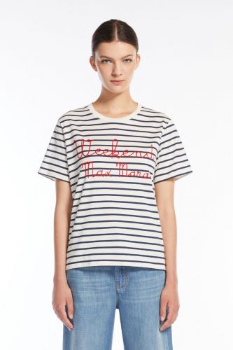 T-shirt à lignes bleu & blanc MAXMARA | Marine