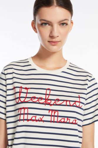 T-shirt à lignes bleu & blanc MAXMARA | Marine