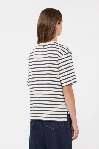 T-shirt à lignes bleu et blanc MAXMARA | Marine
