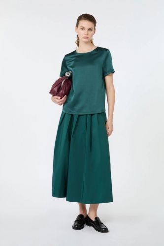 T-shirt bimatière satiné vert émeraude MAXMARA | Marine
