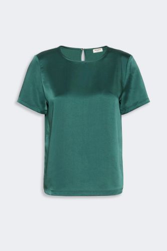 T-shirt bimatière satiné vert émeraude MAXMARA | Marine