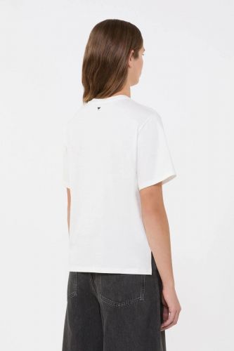 T-shirt basique personnalisé avec un imprimé et des détails brodés sur le devant MAXMARA | Marine