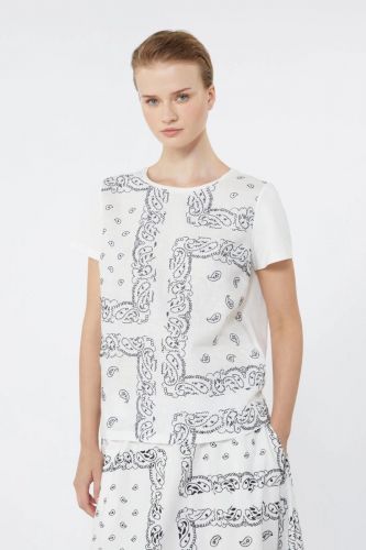 T-shirt à motifs noir & blanc MAXMARA | Marine
