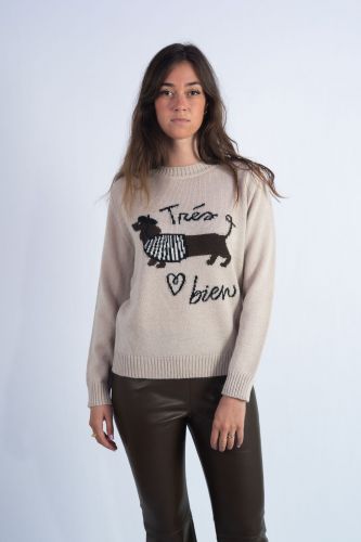 MaxMara-Weekend tee-Shirt Blanc femmes (Tshirt manches longues Teckel ! - RENOIR teckel) - Marine | Much more than shoes