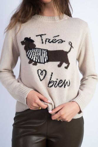 MaxMara-Weekend tee-Shirt Blanc femmes (Tshirt manches longues Teckel ! - RENOIR teckel) - Marine | Much more than shoes