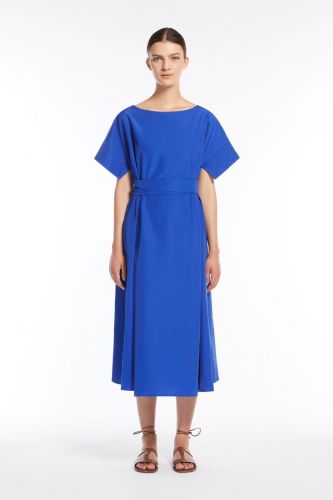 Robe mi-longue en taffetas bleu vif MAXMARA | Marine