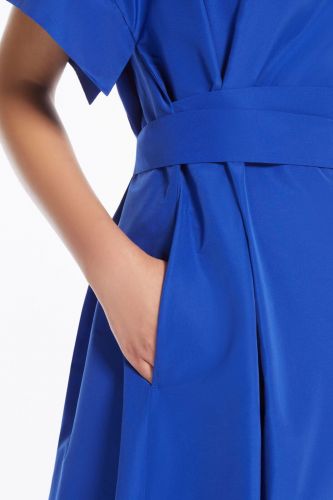 Robe mi-longue en taffetas bleu vif MAXMARA | Marine