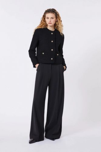 Veste courte noire légèrement gaufrée MAXMARA | Marine