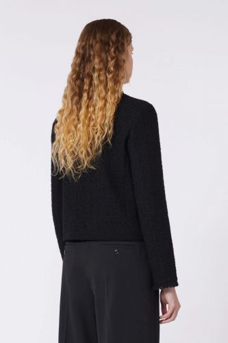 Veste courte noire légèrement gaufrée MAXMARA | Marine