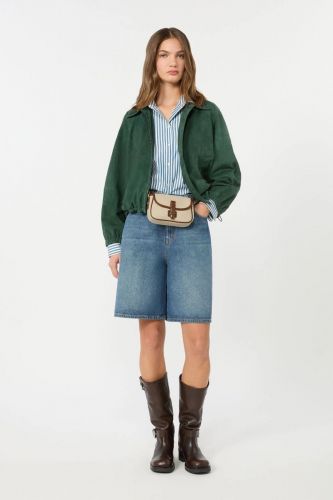 Veste en daim vert MAXMARA | Marine