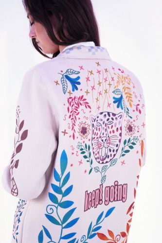 Blazer écru à motifs ME369 | Marine