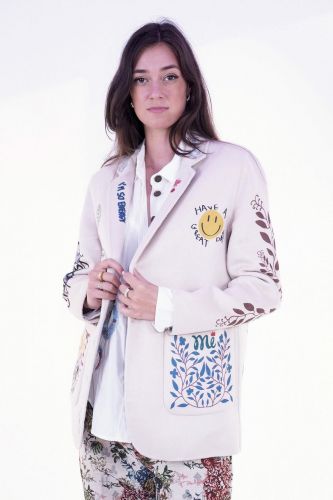 Blazer écru à motifs ME369 | Marine