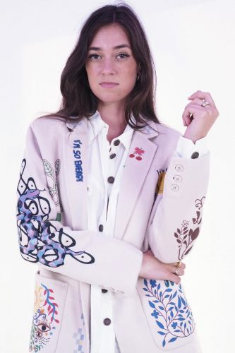 Blazer écru à motifs ME369 | Marine