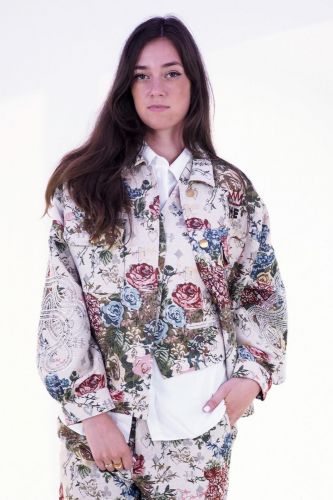 Blazer écru à motifs tapisserie ME369 | Marine