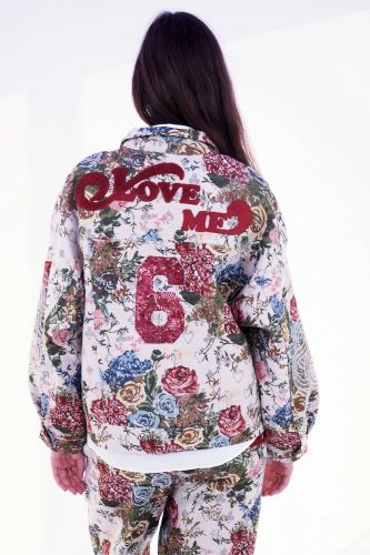 Blazer écru à motifs tapisserie ME369 | Marine