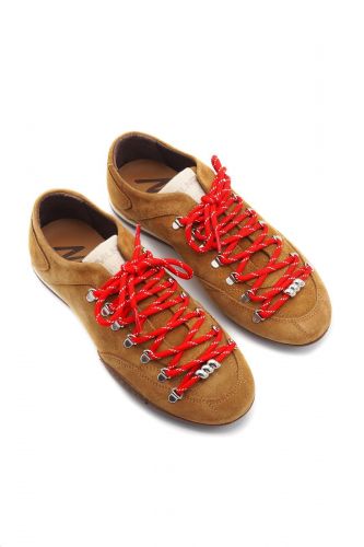 Baskets style escalade camel à lacets rouges MÉLINÉ | Marine