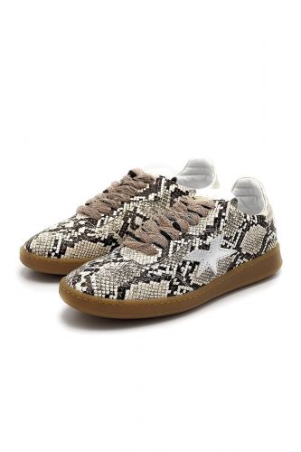 Baskets en cuir effet python MELINE | Marine