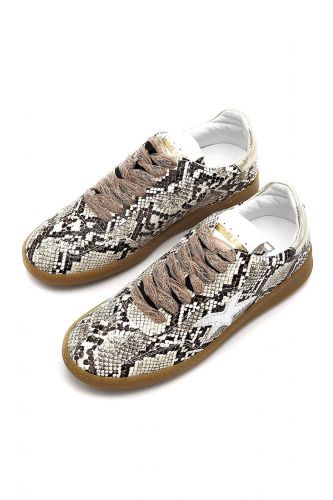 Baskets en cuir effet python MELINE | Marine