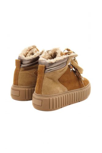 Boots fourrées style montagne camel MÉLINÉ | Marine