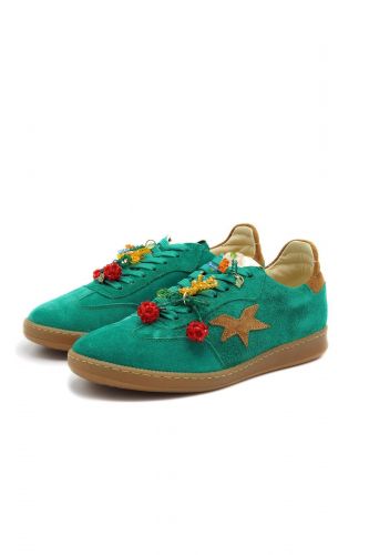 Baskets vertes avec fruits perlés MELINE | Marine