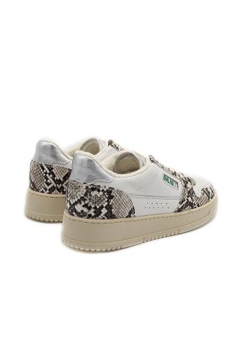 Baskets en cuir blanc & python MELINE | Marine