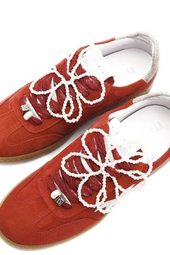 Baskets en nubuk rouge MELINE | Marine