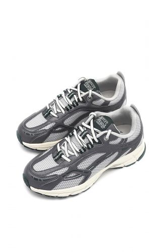 Baskets en cuir & tissu gris MERCER | Marine