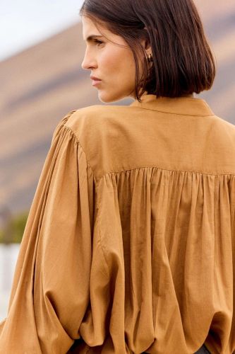 Chemise en coton ample caramel MES DEMOISELLE | Marine