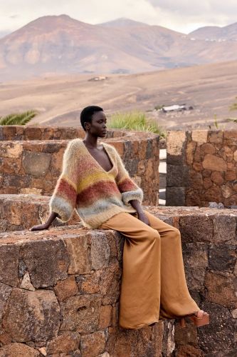 Pull court en mohair brossé MES DEMOISELLE | Marine