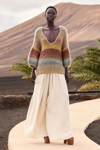 Pantalon large en viscose satinée MES DEMOISELLE | Marine