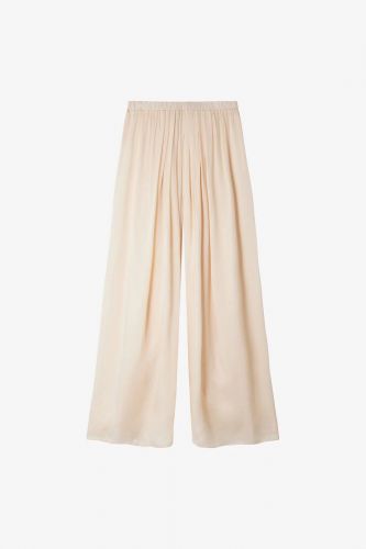 Pantalon large en viscose satinée MES DEMOISELLE | Marine