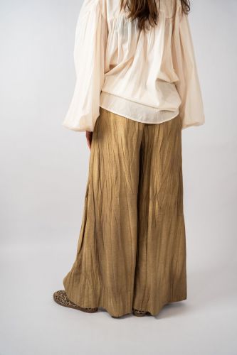 Pantalon plissé en lin caramel MES DEMOISELLE | Marine