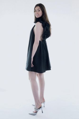 Mes Demoiselles robe Noir femmes (robe courte maxi fleur - POESIE noir) - Marine | Much more than shoes