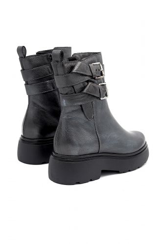 Boots en cuir métalisé gris MJUS | Marine