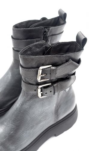 Boots en cuir métalisé gris MJUS | Marine