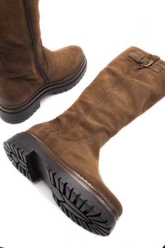 Bottes biker en cuir brun MJUS | Marine