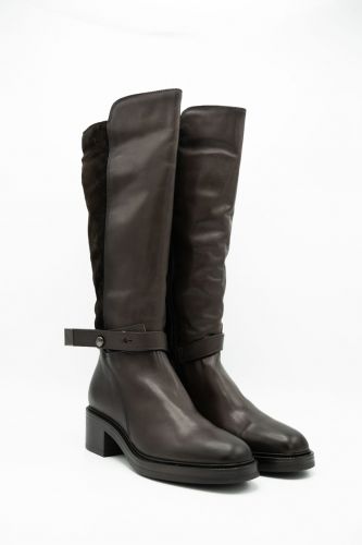 Mjus botte Brun femmes (Botte cavalier ½ talon cuir marron - 99305 café) - Marine | Much more than shoes