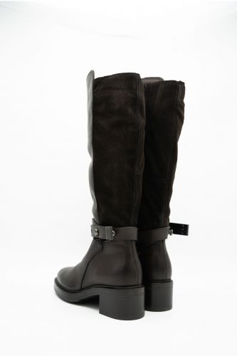 Mjus botte Brun femmes (Botte cavalier ½ talon cuir marron - 99305 café) - Marine | Much more than shoes