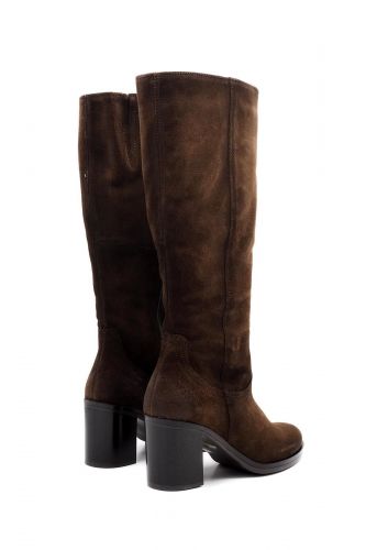 Bottes tube marron à talon haut MJUS | Marine