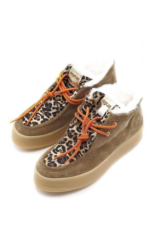 Bottines fourrées en nubuk beige MJUS | Marine